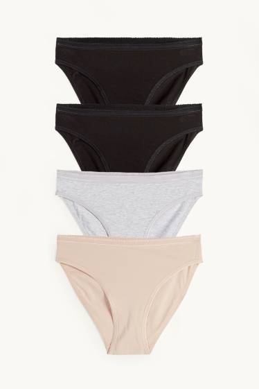 Femmes - Lot de 4 - culottes - noir