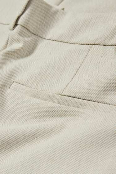 Femmes - Pantalon de bureau - high waist - wide leg - finition texturée - beige clair