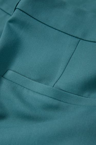Dámské - Business kalhoty - high waist - straight fit - tyrkysová