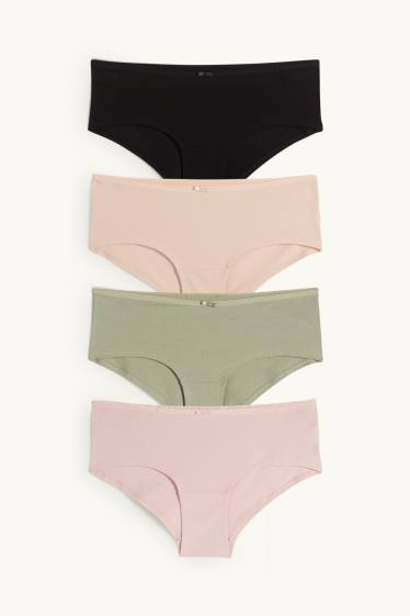 Damen - Multipack 4er - Hipster - schwarz