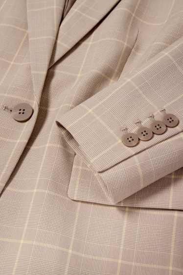 Women - Long blazer - regular fit - check - creme