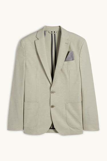 Hommes - Veste de costume - slim fit - texturé - beige chiné