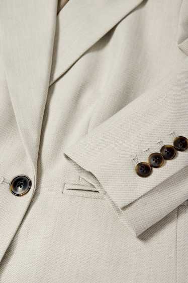 Femmes - Blazer court - cintré - texturé - beige