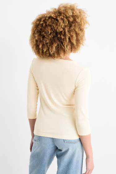 Damen - Langarmshirt - hellbeige