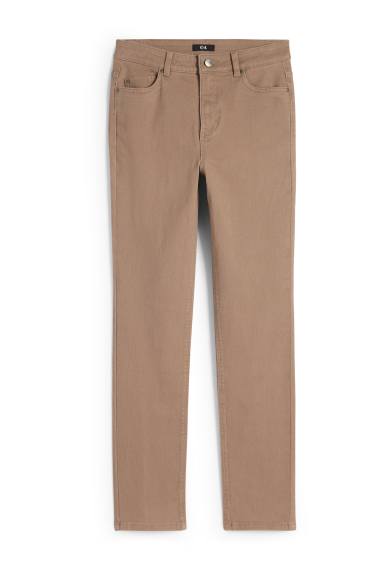 Dona - Pantalons de tela - high waist - slim fit - beix