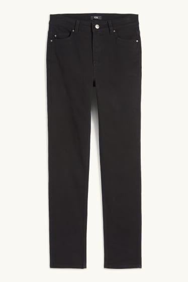 Damen - Stoffhose - High Waist - Slim Fit - schwarz