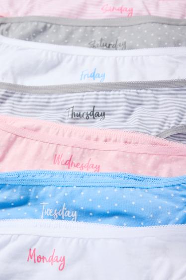 Bambine - Confezione da 7 - giorni della settimana - slip - fantasia - bianco crema