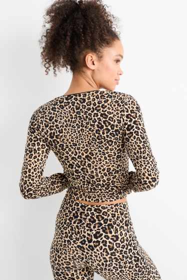 Dames - Longsleeve - luipaardprint - beige