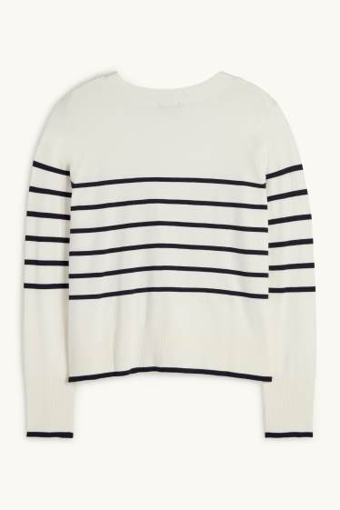 Donna - Cardigan - a righe - bianco crema