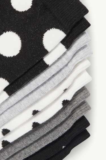 Women - Multipack of 5 - socks - polka dot - black