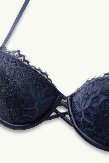 Dames - BH met beugels - DEMI - voorgevormd - donkerblauw