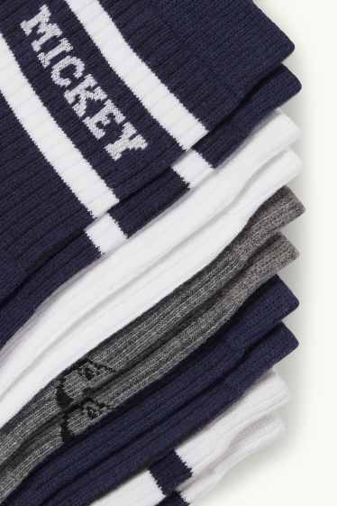 Damen - Multipack 5er - Tennissocken mit Motiv - Micky Maus - weiss