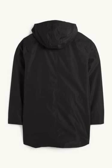 Herren - Regenjacke mit Kapuze - wasserdicht - schwarz
