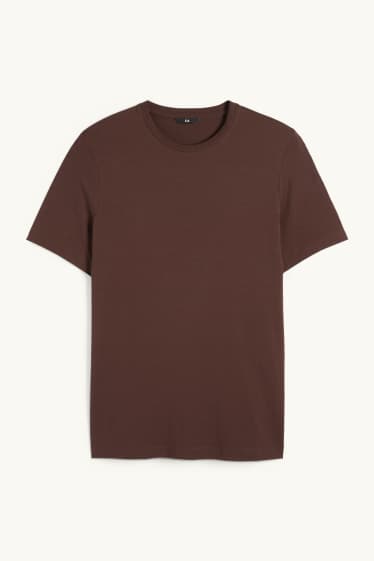 Uomo - T-shirt - regular fit - marrone scuro