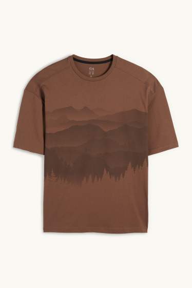 Hommes - Haut de sport - regular fit - marron