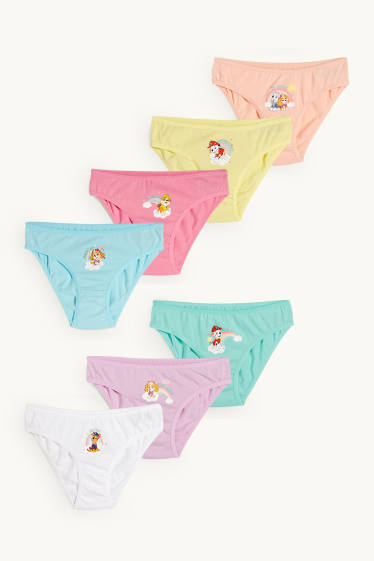 Enfants filles - Lot de 7 - La Pat Patrouille - Chase, Marcus, Ruben - slip - turquoise clair