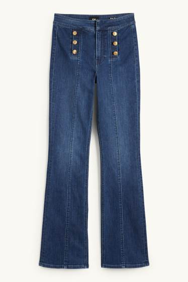 Dames - Bootcut jeans - mid waist - jeansblauw