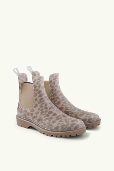 Dona - Botes Chelsea - estampat de lleopard - marró clar