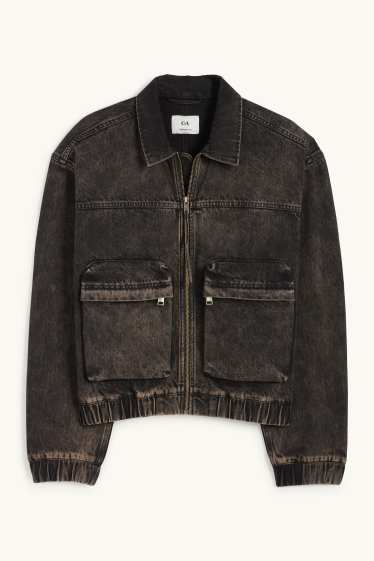 Uomo - Giacca di jeans oversize - jeans marrone