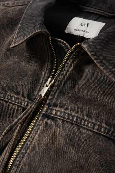 Uomo - Giacca di jeans oversize - jeans marrone