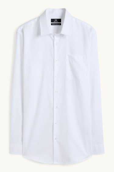 Hommes - Chemise de bureau - regular fit - col kent - facile à repasser - blanc crème
