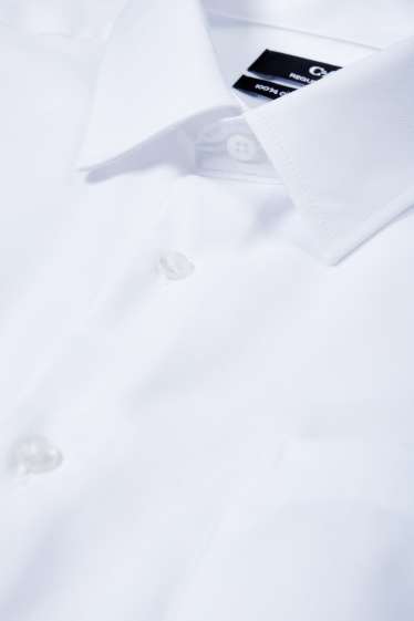 Hommes - Chemise de bureau - regular fit - col kent - facile à repasser - blanc crème