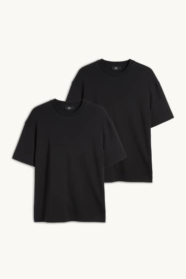 Pánské - Multipack 2 ks - tričko - relaxed fit - černá