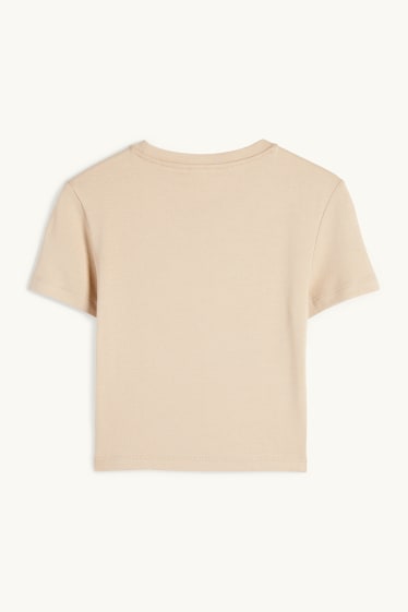 Damen - Crop T-Shirt - beige