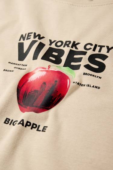 Damen - Crop T-Shirt - beige