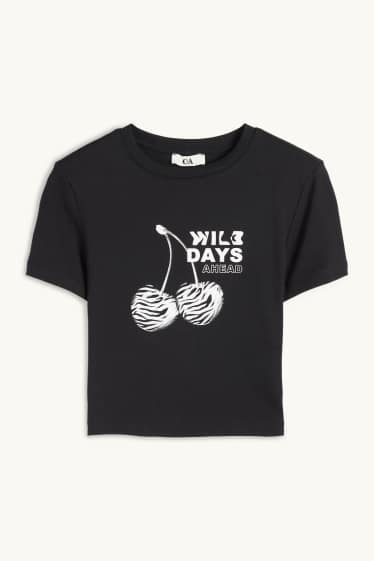 Femmes - T-shirt court - noir