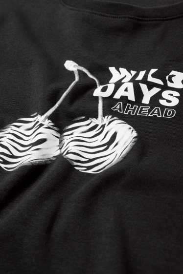 Femmes - T-shirt court - noir