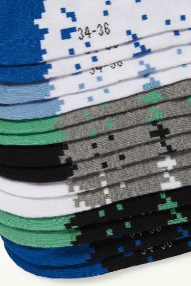 Kinder Buben - Multipack 7er - Socken - gemustert - weiß