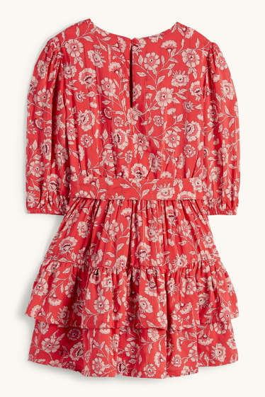 Bambine - Vestito - a fiori - rosso