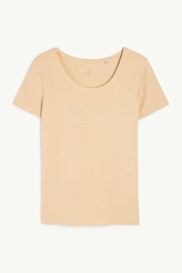 Dámské - Tričko - slim fit - béžová
