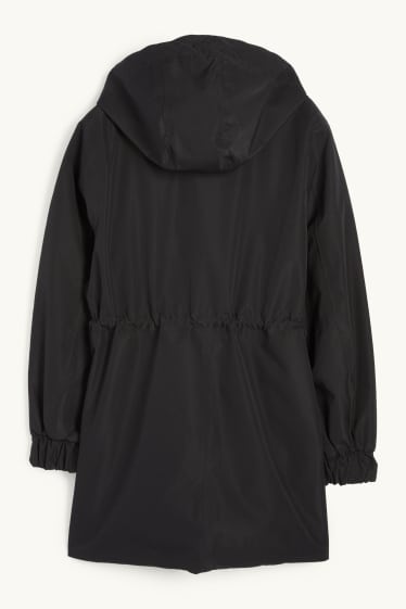 Femmes - Veste de pluie à capuche - imperméable - noir