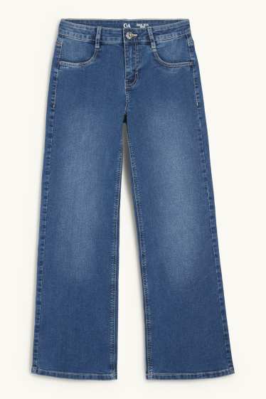 Children Girls - Wide leg jeans - blue denim
