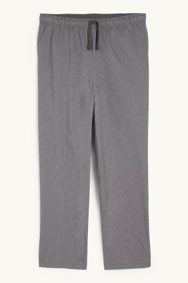 Men - Pyjama bottoms - striped - dark gray