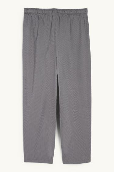 Men - Pyjama bottoms - striped - dark gray