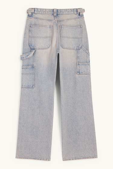 Femmes - Jean baggy - mid waist - jean gris clair