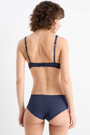 Dames - BH met beugels - PLUNGE - voorgevormd - donkerblauw