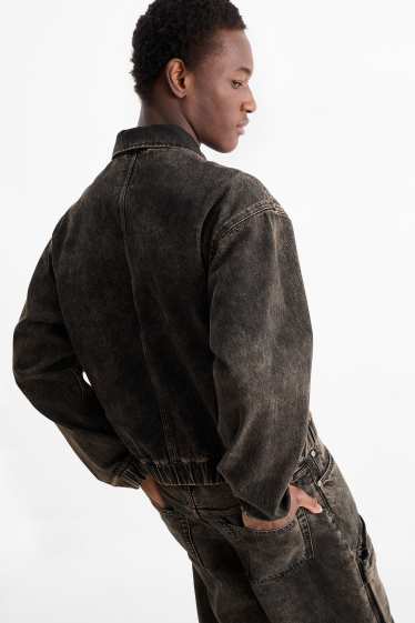 Uomo - Giacca di jeans oversize - jeans marrone