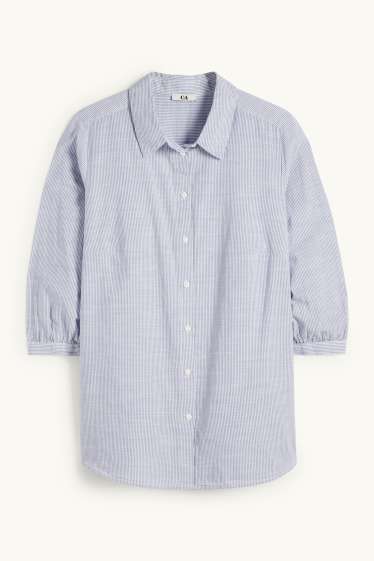 Femei - Bluză - cu dungi - albastru