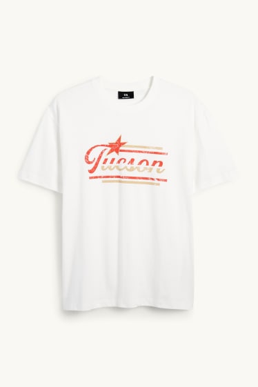 Bărbați - Tricou - relaxed fit - alb-crem