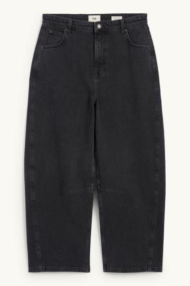 Damen - Balloon Jeans - Mid Waist - jeansgrau