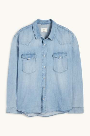 Hombre - Camisa vaquera - regular fit - Kent - vaqueros - azul claro