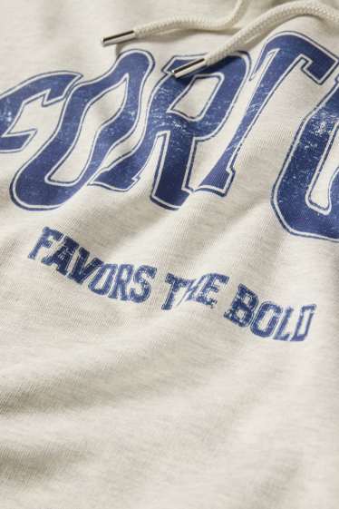 Home - Dessuadora amb caputxa - gris clar jaspiat