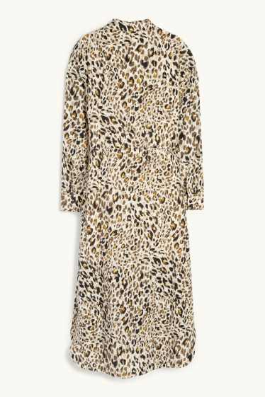 Femmes - Robe-chemisier - imprimé léopard - texturé - beige clair