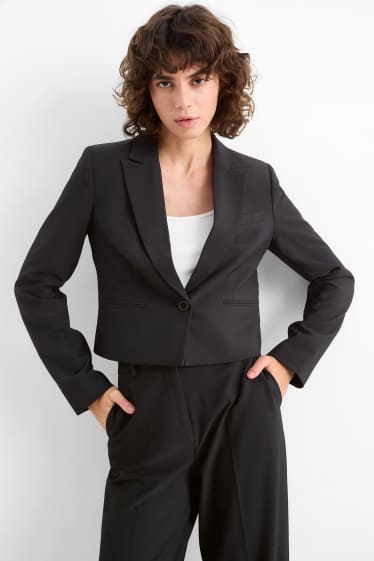 Femmes - Blazer court - cintré - noir