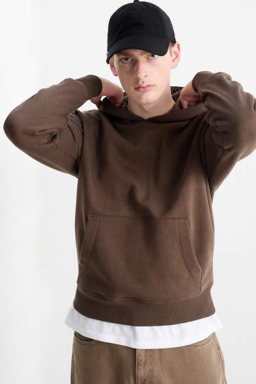 Men - Oversized hoodie - dark brown