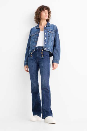Dames - Bootcut jeans - mid waist - jeansblauw
